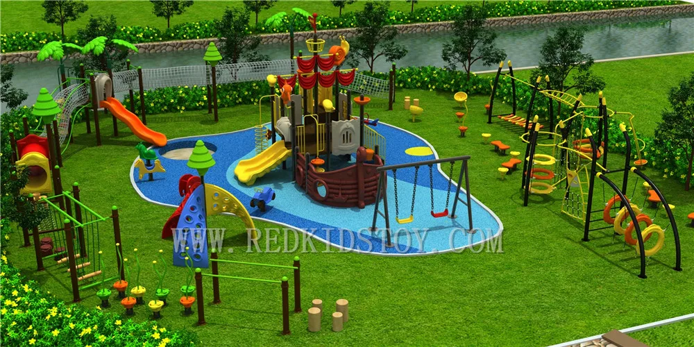 Multifunctional Large Park Playground TUV Approved 20 Years' Manufacturer HZ-61107