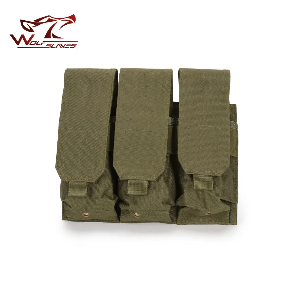 Molle-bolsa táctica Triple Mag para Rifle M4/M16, porta balas, accesorios de caza, verde militar, ACU MC, 5,56mm