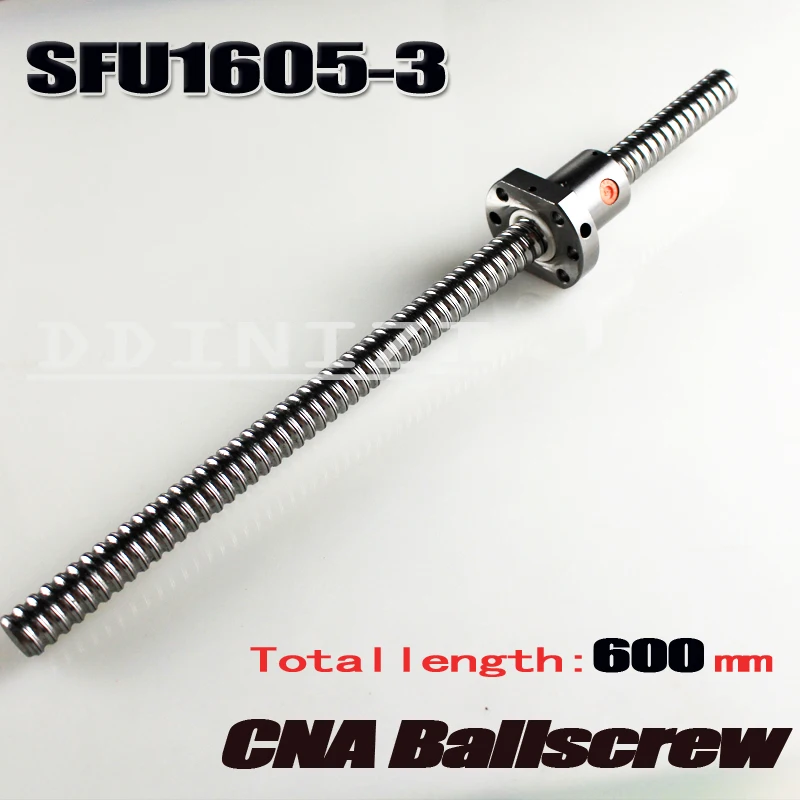 Free Shipping SFU1605-3 SFU1605 600mm RM1605 600mm Rolled Ball screw 1pc+1pc ball nut for SFU1605 linear guide