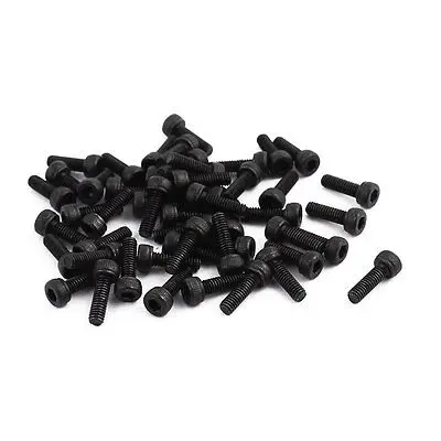 

50 Pcs M2.5 x 8mm Alloy Steel Hex Bolt Socket Head Cap Machine Screw Black