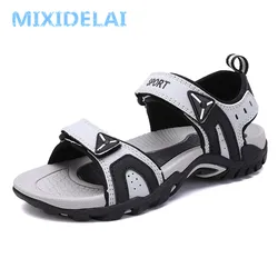 Sandalias de playa para hombre, zapatos de gladiador al aire libre, zapatillas romanas informales, chanclas de talla grande 46, 2024