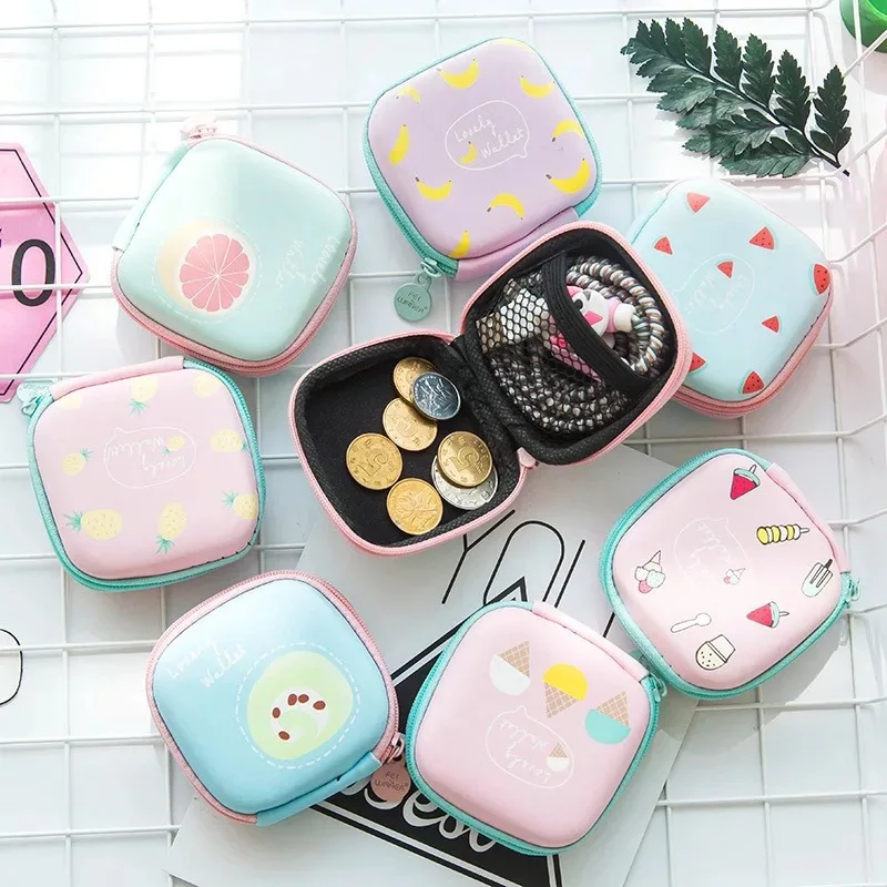 Cute Data Cable Headphone Storage Box Soft Headset Earbuds Storage Bag Cute Coin Purse Home Gift Travel Must-have Organizer