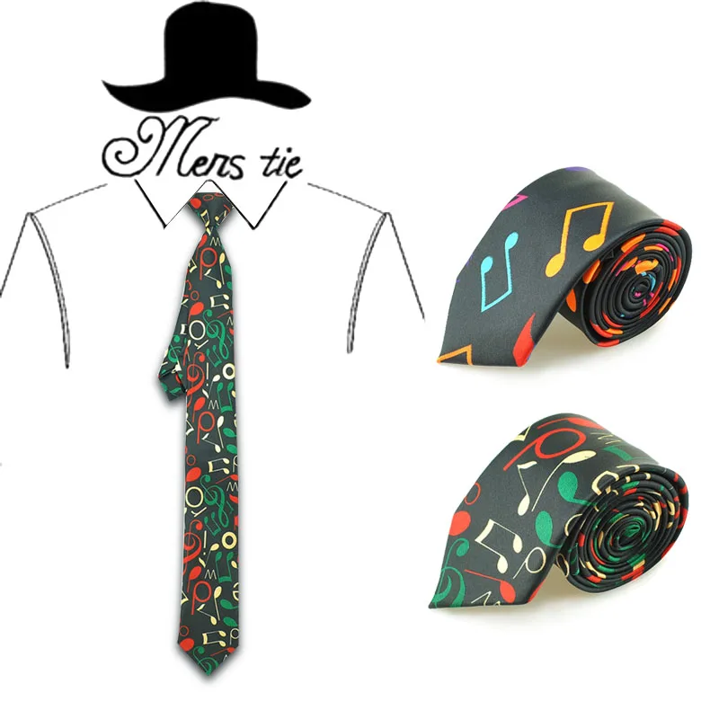 

Men'S Tie Music Notes Black Necktie Woven Classic Party Wedding Gift Shirts Cravat Musical Gravatas Fashion Colorful 2020 New