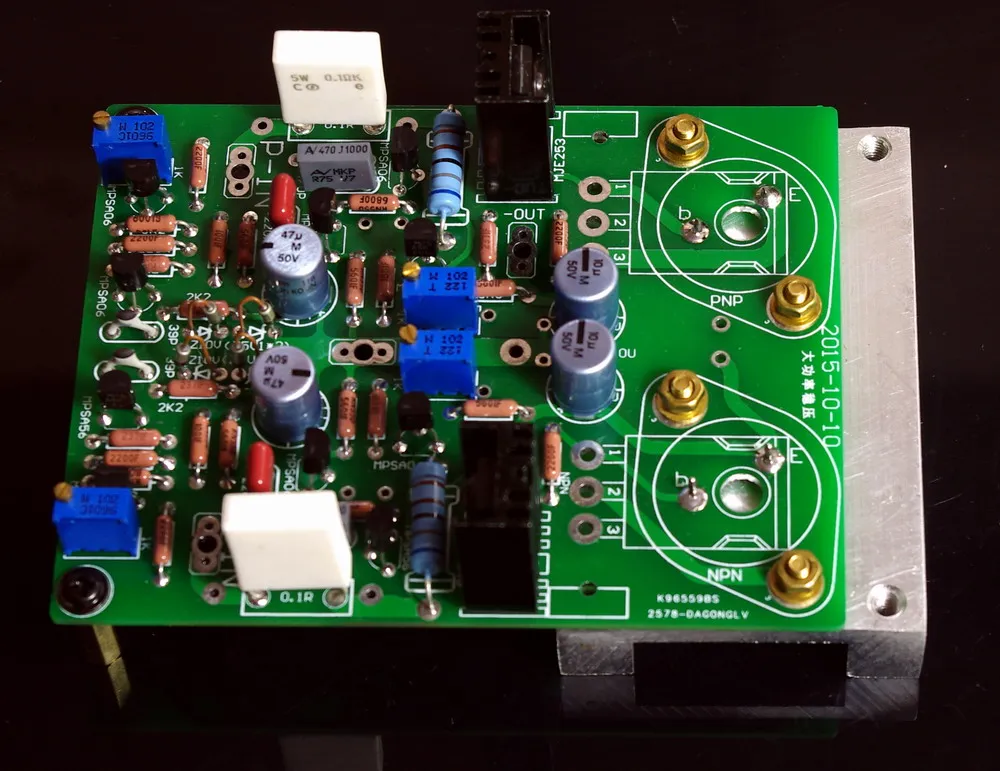 Gold tube ON MJ15024 MJ15025 High current positive and negative output regulated power supply board Output 24-60V 13A