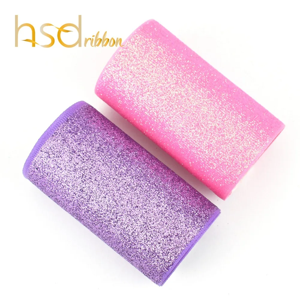 

HSDRibbon 75MM 3 inch Light Purple and Pink Glitter Printed Grosgrain Ribbon