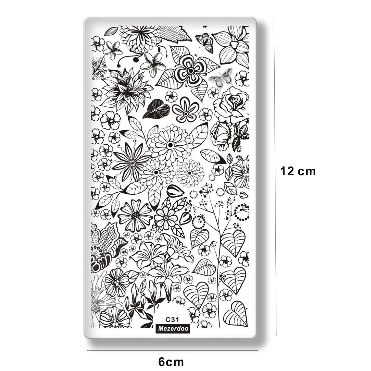 Flowers Leaf Pattern Nail Stamping Plates Butterfly Image Stamping Printing Nail Art Templates DIY Manicure Stamp Tools 12*6cm