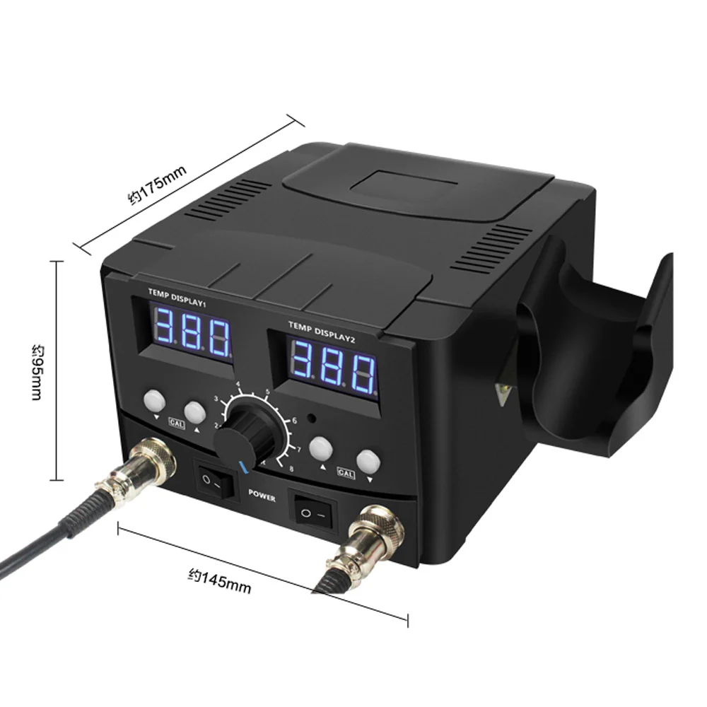 2 IN 1 800W LED stazione di saldatura digitale pistola ad aria calda stazione di rilavorazione saldatore elettrico per telefono PCB IC SMD saldatura