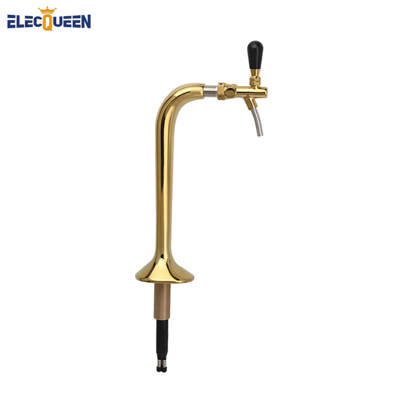 Chrome Plated titanium Single Faucet Snake beer tower with one brass beer tap, for European Flow Control Type Tap