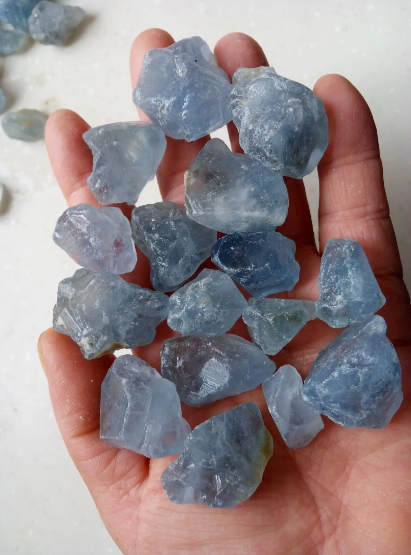 100g Bulk Lot  Raw Blue Celestite Rocks Natural Crystal Quartz Healing Reiki Rough Stone Mineral Specimen