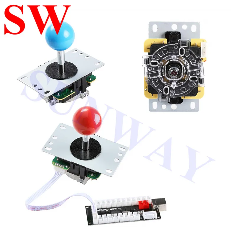 2-Player DIY Arcade Joystick Kits With 20 Arcade Push Buttons + 2 Joysticks + 2 USB Encoder Kit + Cables Arcade Game Parts Set