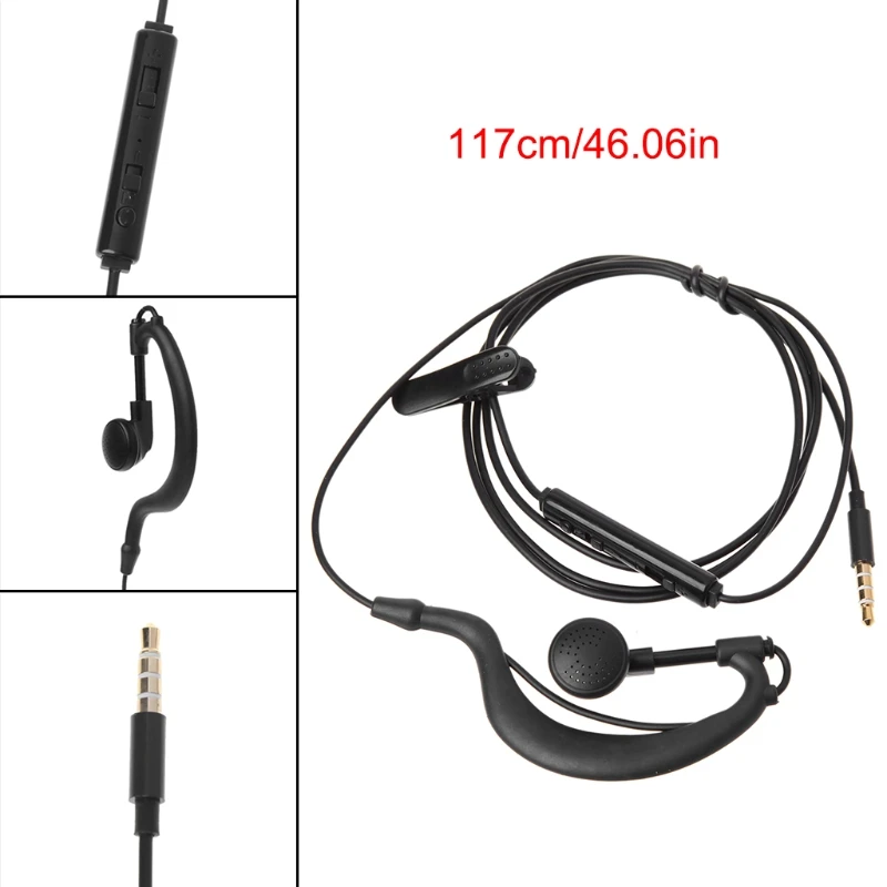 New  3.5mm Jack Single In-Ear Headset Only Mono  With Mic For iPhone Samsung