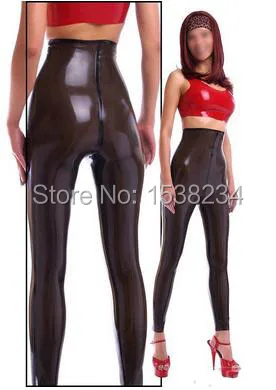100%Latex Rubber Gummi Legging 0 .4mm Catsuit Pants Latex Trousers  Women's Latex Leggings Transparent Black