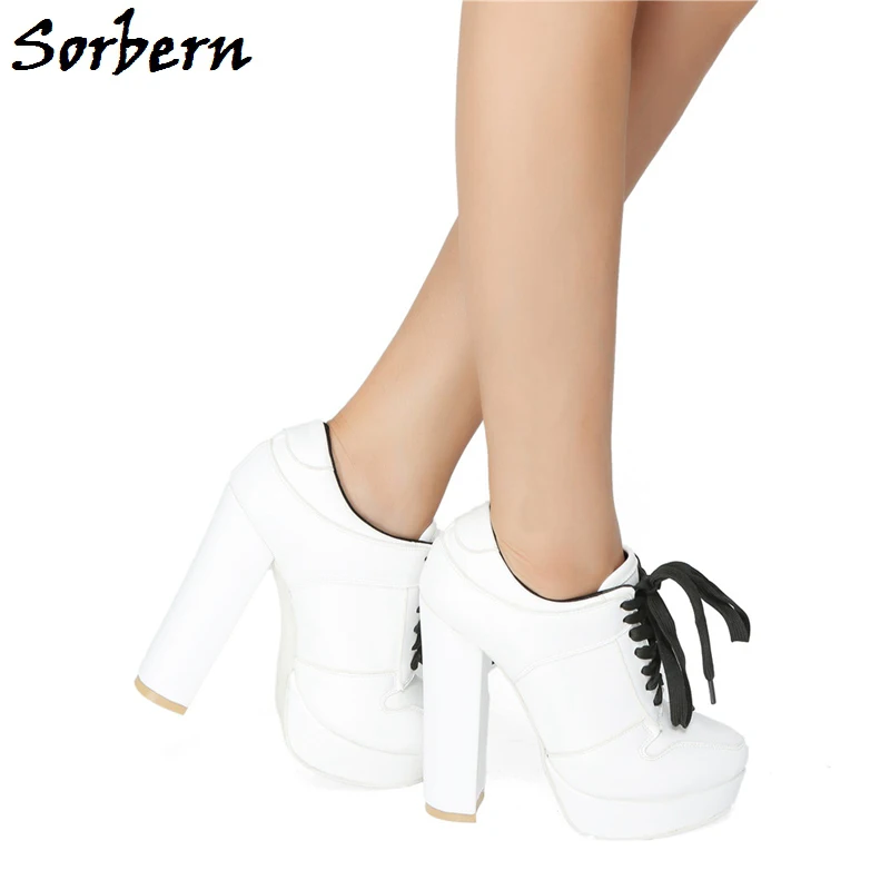 Sorbern Fashion Lace-Up Women Pumps High Quality Designer Brand Custom Made Color Sweet Party Shoes For Ladies Platform Pumps