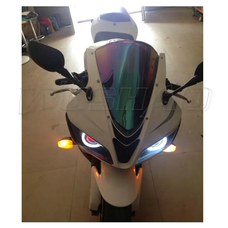 Motorcycle Double Bubble Windshield WindScreen Screen For 2007 2008 2009 2010 2011 2012 Honda CBR600RR F5 CBR 600 RR Black