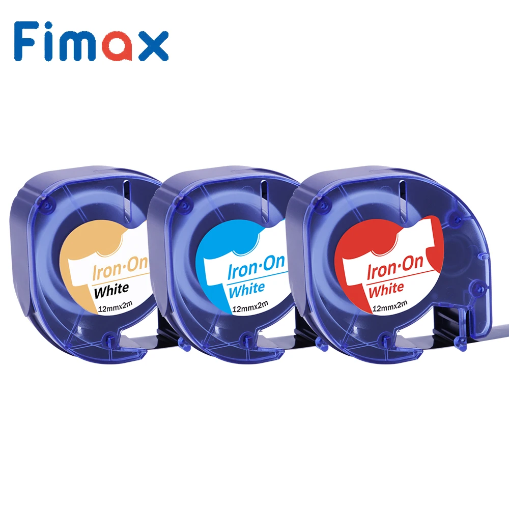 Fimax 1Pcs 18771 Compatible DYMO LetraTag Fabric Iron-on Label Tape 18774 18779 Red on White DYMO Letratag Label Printer LT-100H