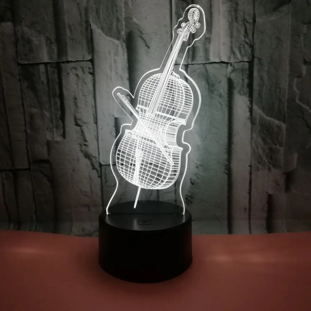 

New Violin 3d Lamp Customization Of Multi color Table Lamps For Living Room Touch Charging Led Visual Gift Table Lamp