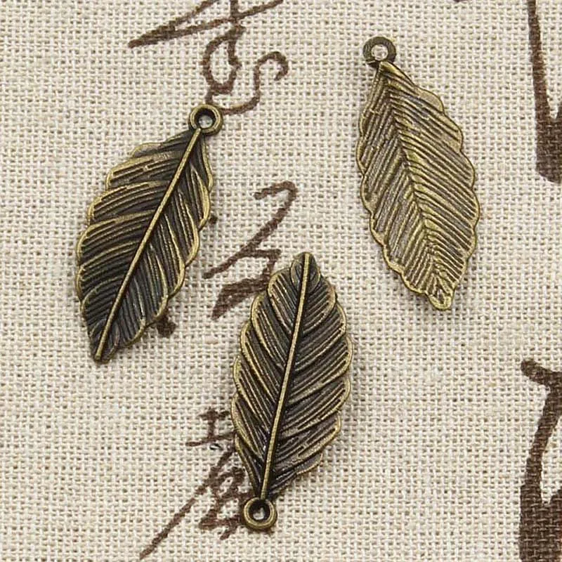 15pcs Charms Leaf 31x12mm Antique Making Pendant fit,Vintage Tibetan Bronze Silver color,DIY Handmade Jewelry