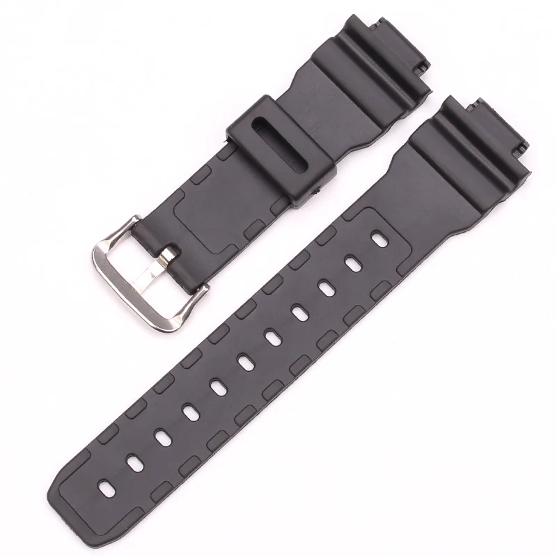 Watchbands 16mm X 25mm Men Black Sports Diving Rubber Silicone Watch Strap Band For 6900 Series Watch Accessories