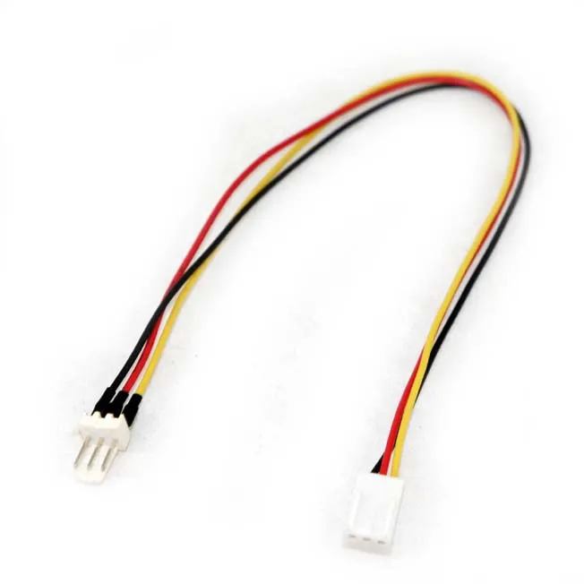 2pcs 3 Pin Fan Power Splitter Cable Lead 1 Female to Male Motherboard 25cm NEW