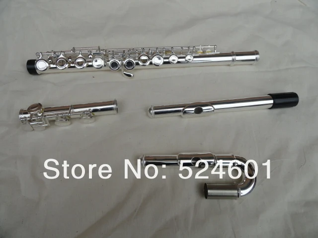 Professional Student Children's Symphonic Elbow E Key To Split The 16 Holes Closed Flute Surface Silver Plated Flute With Case