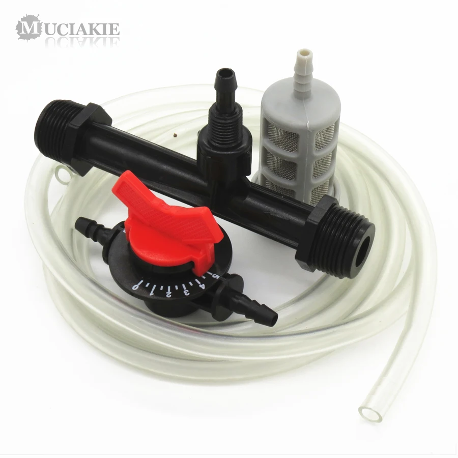 

Автоматический комплект удобрений MUCIAKIE 1/2 ''3/4'', трубка Вентури, водяной шланг для орошения, переключатель потока, металлический сетчатый фильтр