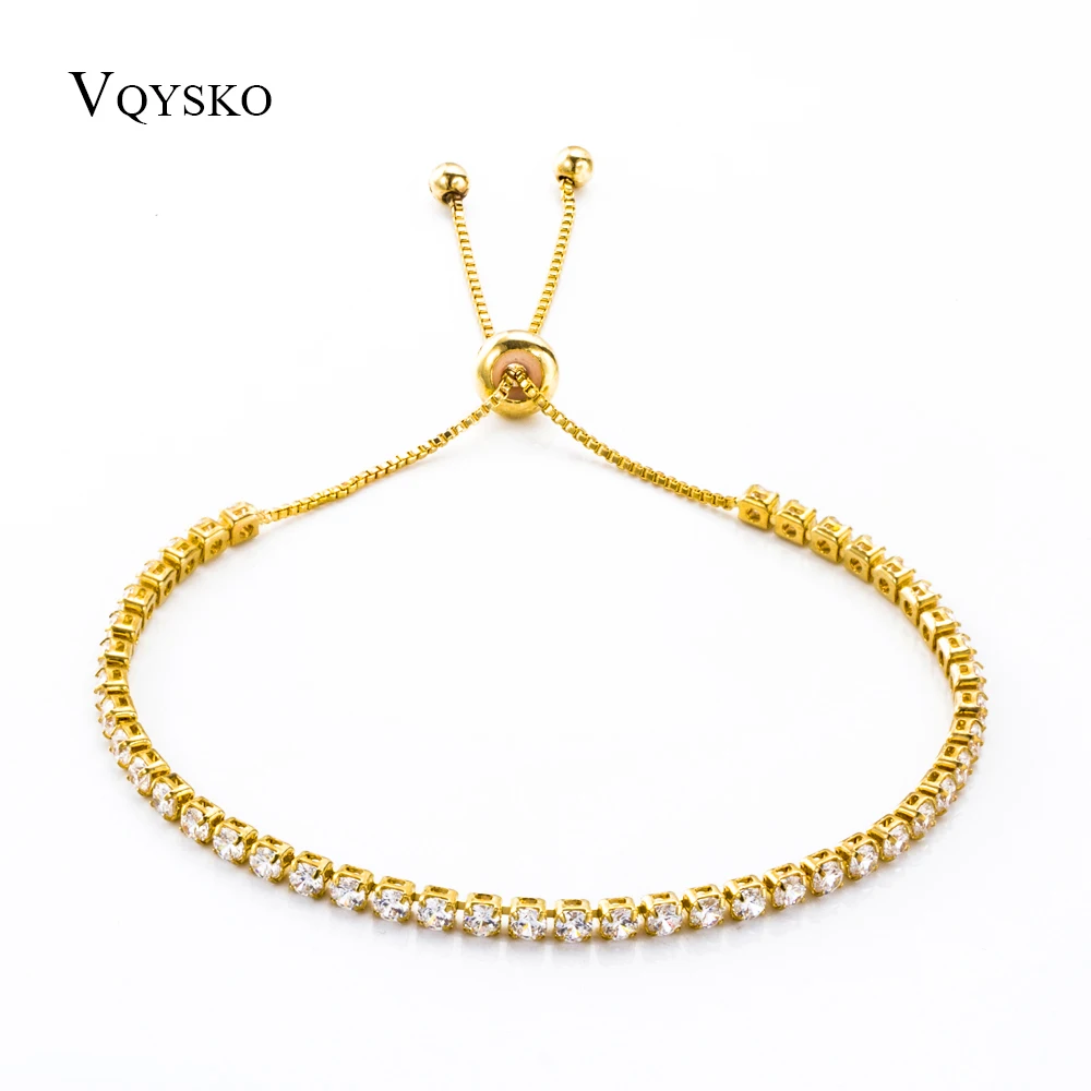 New Wedding Bracelet Zircon Jewelry High Quality Round Cubic Zirconia Tennis Charm Bracelets For Women