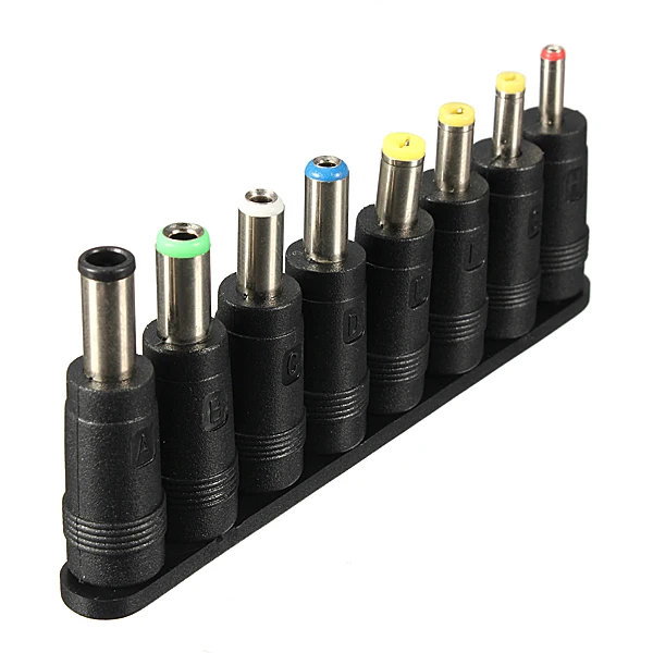 Adaptador de enchufe Universal de 8 CC, Conector de 5,5x2,1mm a 8 para cable de ordenador portátil