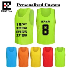 Personalized Custom LOGO&Name&Number Pro Soccer Game Training Team Vest,Adult Men&Children Boy Football Sports Mesh Jersey