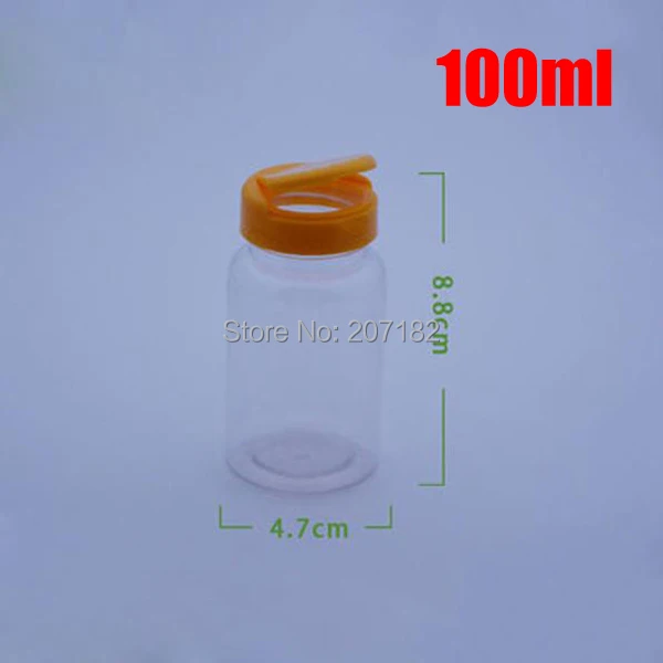 

20pcs 100ml Amber PET Flip Bottles,Capsules/Pills/Powder/Vitamin Plastic Bottles with Orange Flip Caps