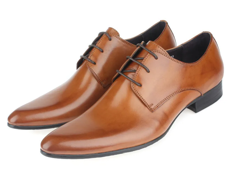 HOT SALE ! Brown Social Shoes Male Wedding Shoes Genuine Leather Business Shoes Male dress shoes