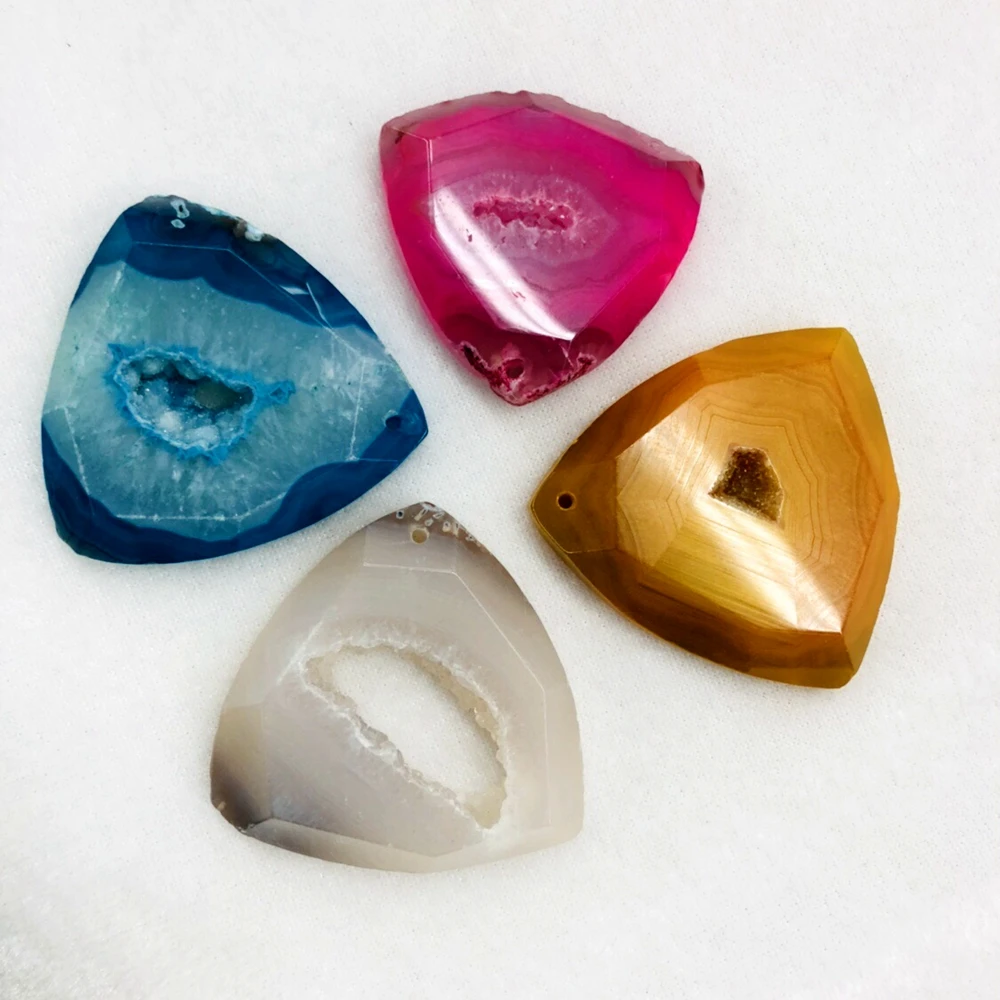 

Wholesale Mixed Geode Chalcedony Agate Pendant,Mixed 10pcs/lot For Geode necklace,Approx 45mm