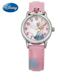 Relojes genuinos de Frozen Elsa para niñas, reloj con corona de diamantes, hermosa princesa, reloj para estudiantes, regalo para estudiantes de regreso a la escuela