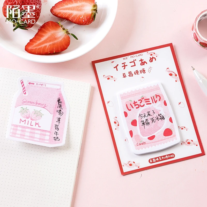 30 Tờ Dễ Thương Dâu Dirnk Memo Pad Tự Làm Kế Hoạch Tự Dán Miếng Dán Kawaii Đồ Văn Phòng Phẩm Notepad Trường Văn Phòng Cung Cấp