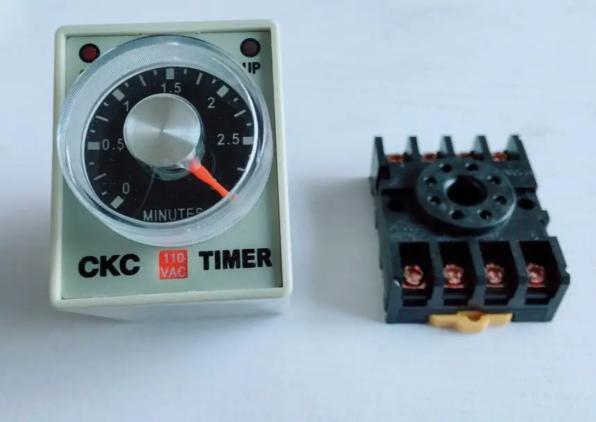 AH3-3 Przekaźnik czasowy 12V/24V/36V/110V220V/380V Przekaźnik czasowy opóźnienia 8Pin z podstawą 3S 6S 10S 30S 60S 3M 6M 10M 30M 60M