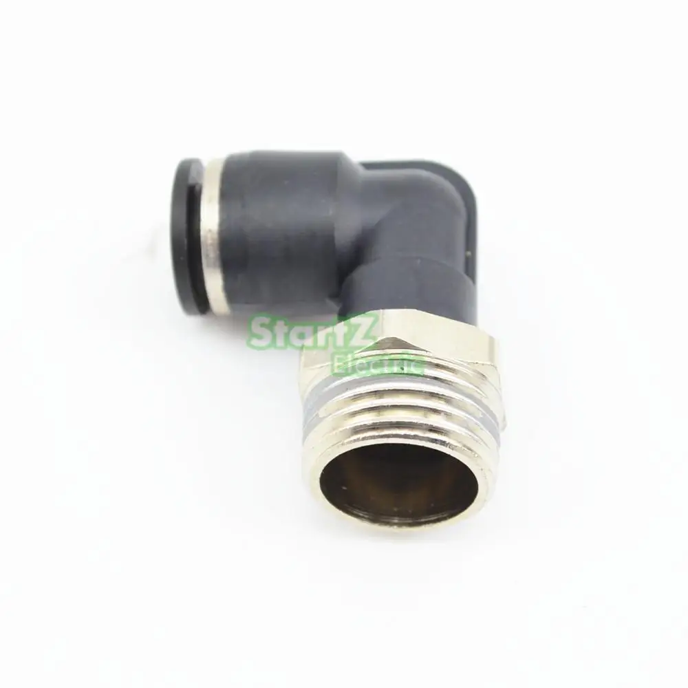 Conector de codo macho neumático, accesorio de aire de tubo, rosca de 12mm X 1/2 '', alta calidad, 10 piezas