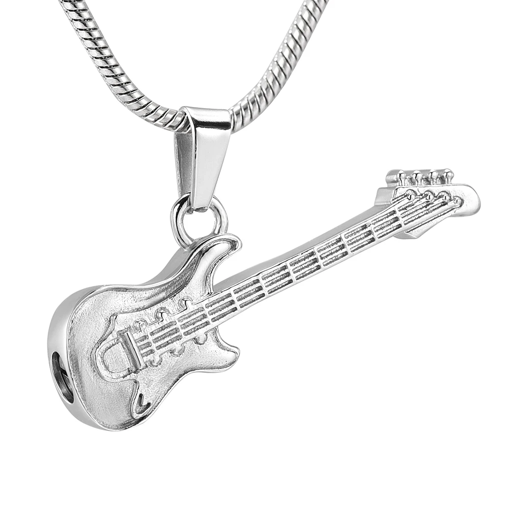 Electronic Guitar Cremation Jewelry For Ashes Pendant Stainless Steel Music Enthusiast Keepsake Memorial Urns Necklaces