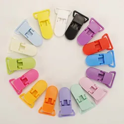 Clips de plástico sólido para chupete de bebé, clip de cadena para chupete infantil de 20mm, 10/50/100 piezas, 16 colores