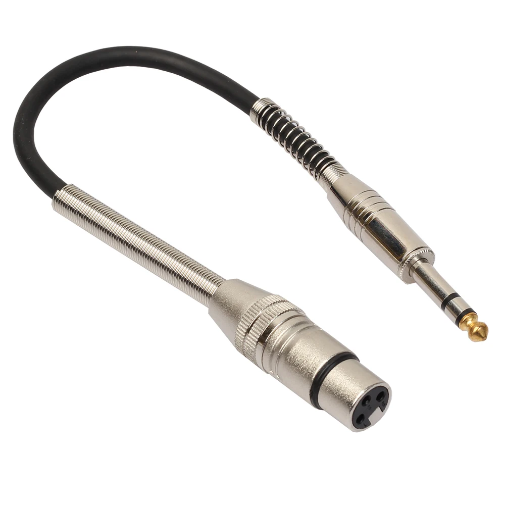 Bochara 30cm 6.5mm Stereo Jack Male to XLR Female Microphone Mixer Converter Audio Cable Foil+Braided Shielded