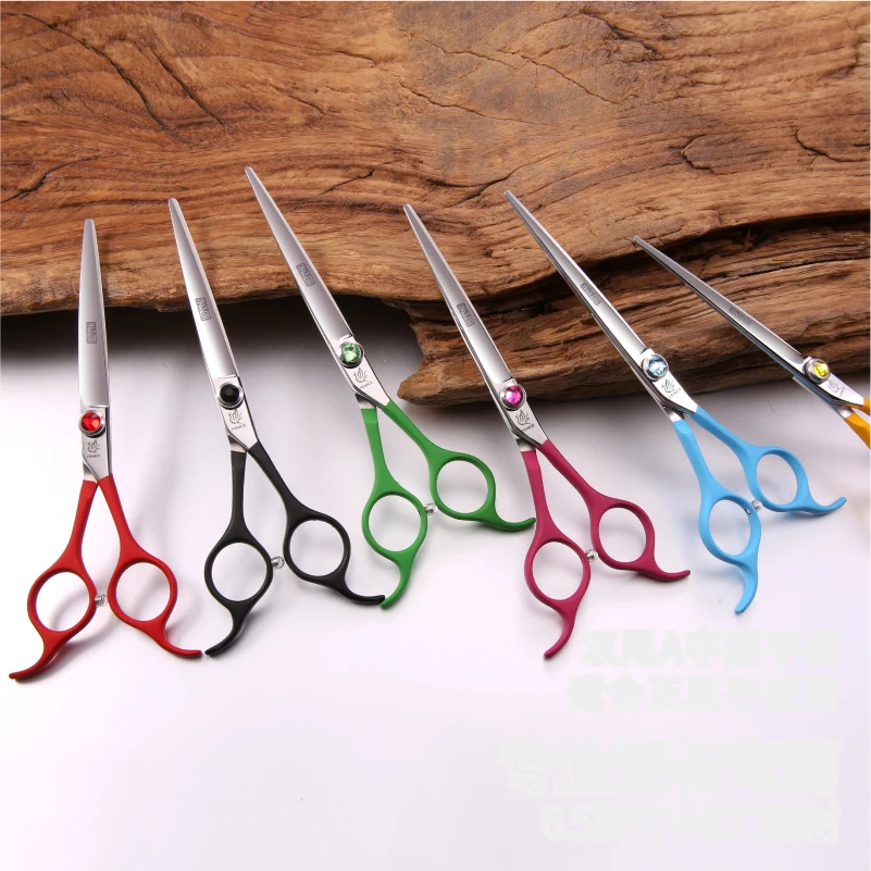 

Fenice Professional 6.0/6.5inch Colorful Straight Cutting Scissors for Dogs Grooming Scissor Shear for Dog Style Pet Products