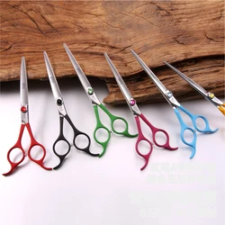 Fenice Professional 6.0/6.5inch Colorful Straight Cutting Scissors for Dogs Grooming Scissor Shear for Dog Style Pet Products