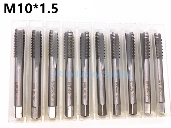 10pcs M10*1.5 screw tap HSS precision H2 Straight Fluted Screw Thread Metric Plug Hand Tap Drill