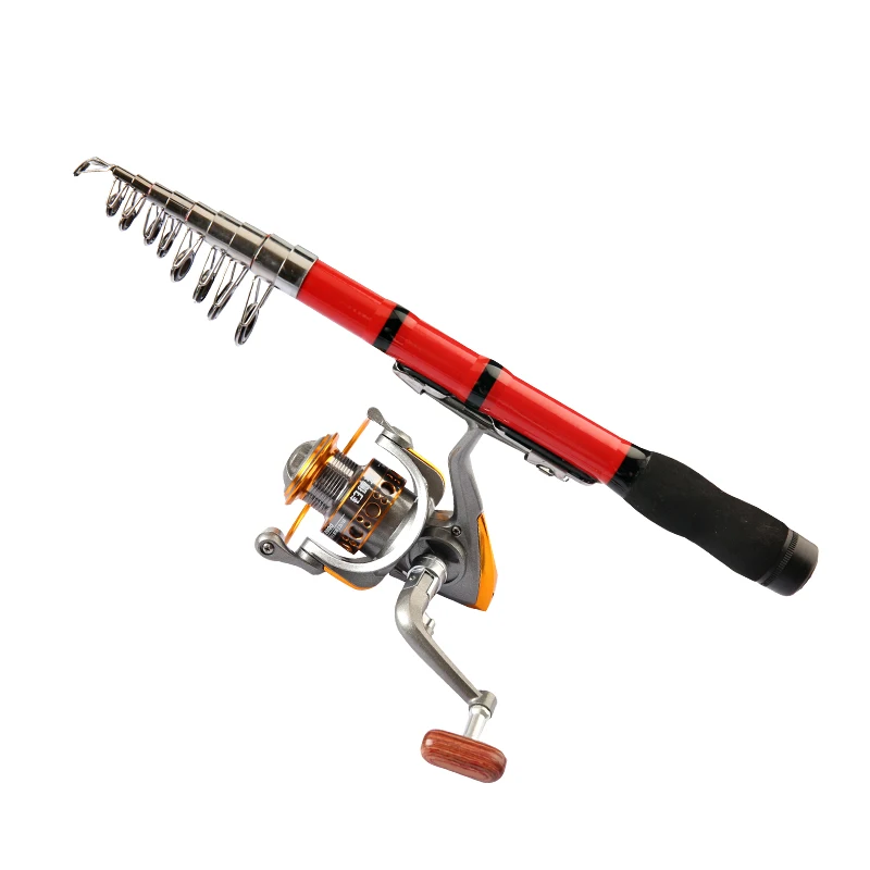 1Pcs Retractable Fishing Rod Bass Hard Bait Casting Mini Portable Spinning Rod with Reel Fishing Tackle Tools 1.0m~2.1m