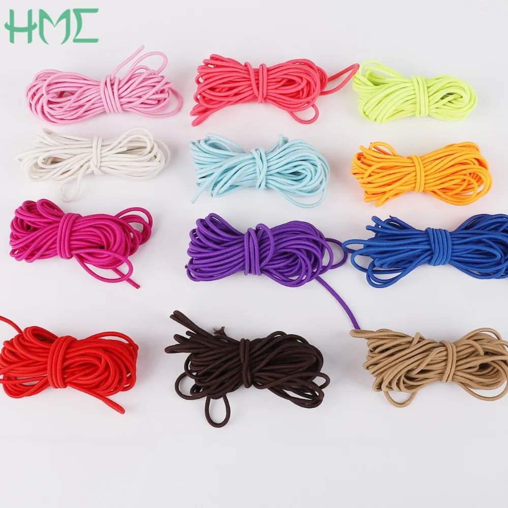 5m/lot 2/2.5mm Elastic Rope Rubber Band Tape Round Elastic Bands Thread Cord For Jewelry Making DIY Bracelet Sewing Accessories