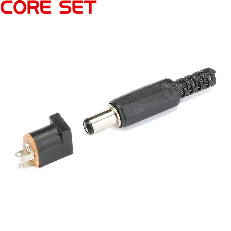 10pcs DC-012 DC Power Kit Plug Male / Female DC Power Jack Socket Connector 5.5X2.1mm 2.1 socket Round the needle