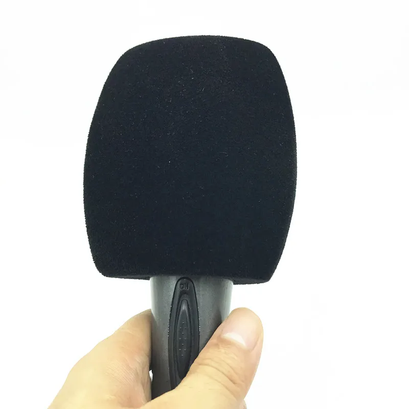 Black Triangle Flocked Foam Reporter-Style Windscreen Microphone Cover for Handheld Mics windshield Inside Diameter: 4 CM(1.57)