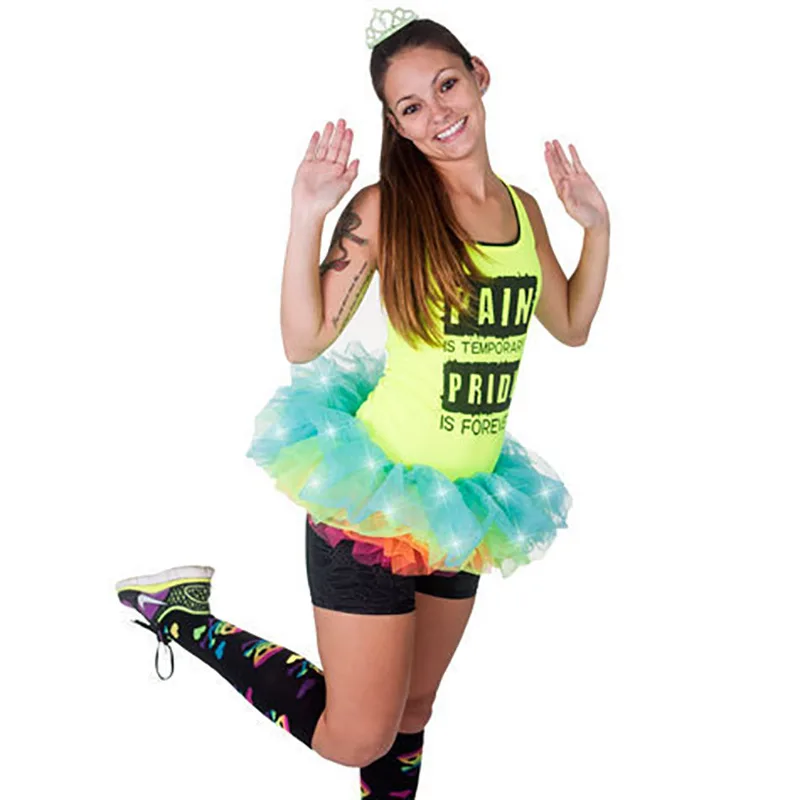 Luminous fluffy Yarn LED luminescent skirt Tutu Skirt Stage performance Party Matching skirt Halloween Christmas