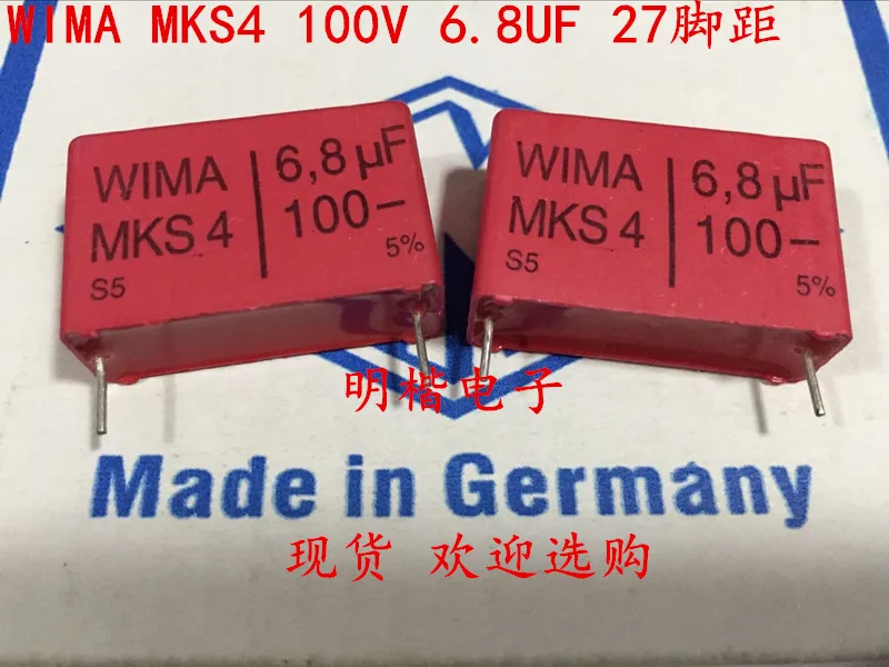 

2020 hot sale 10PCS/20PCS German capacitor WIMA MKS4 100V 6.8UF 685 100V 6U8 P: 27.5mm Audio capacitor free shipping