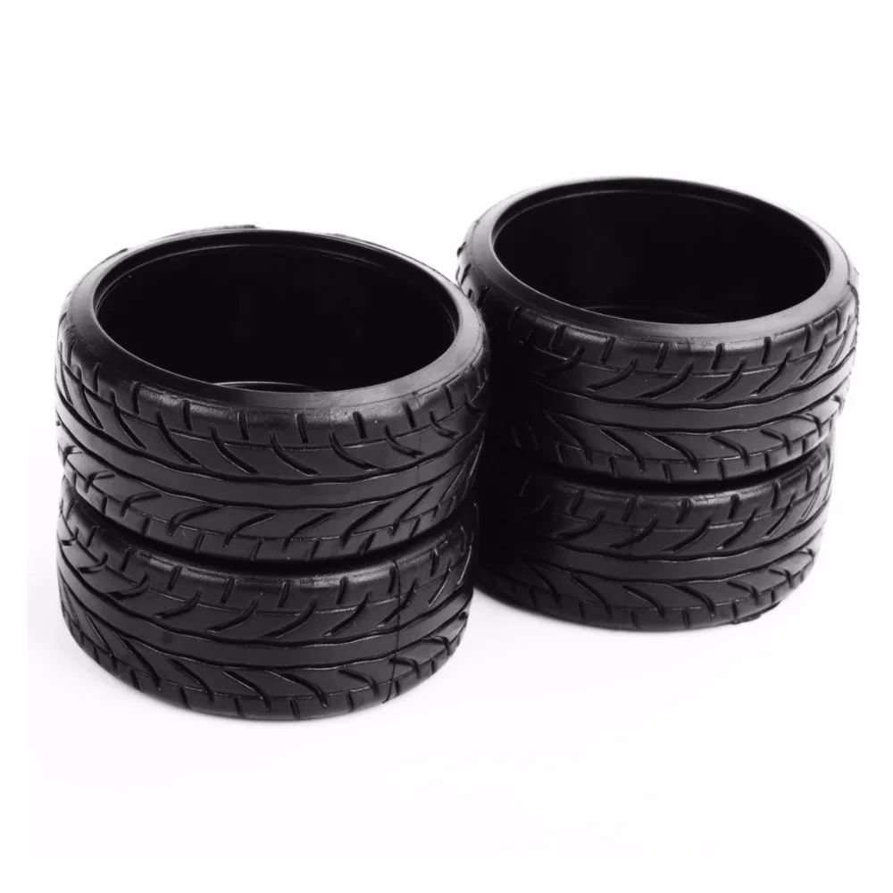 1:10 Scale 4Pcs Rubber Flat Drift Tires Flat Racing Drift Tires 4Pcs Set RC On- Road Tyre For HPI Car HSP PP0292