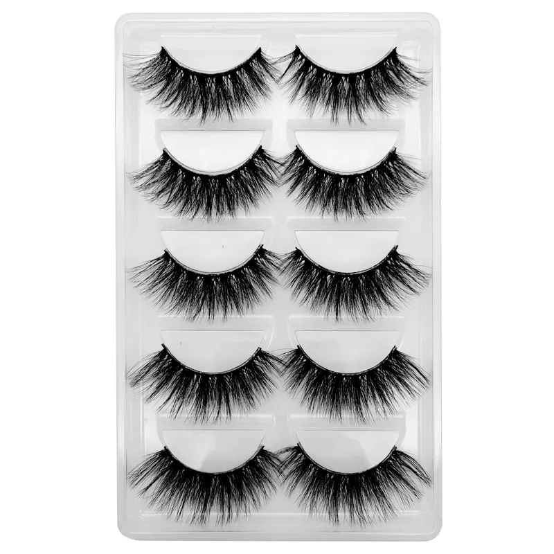 SHIDISHANGPIN 1 caixa de cílios de vison cílios postiços 5 pares cílios de vison maquiagem natrual 3d maquiagem