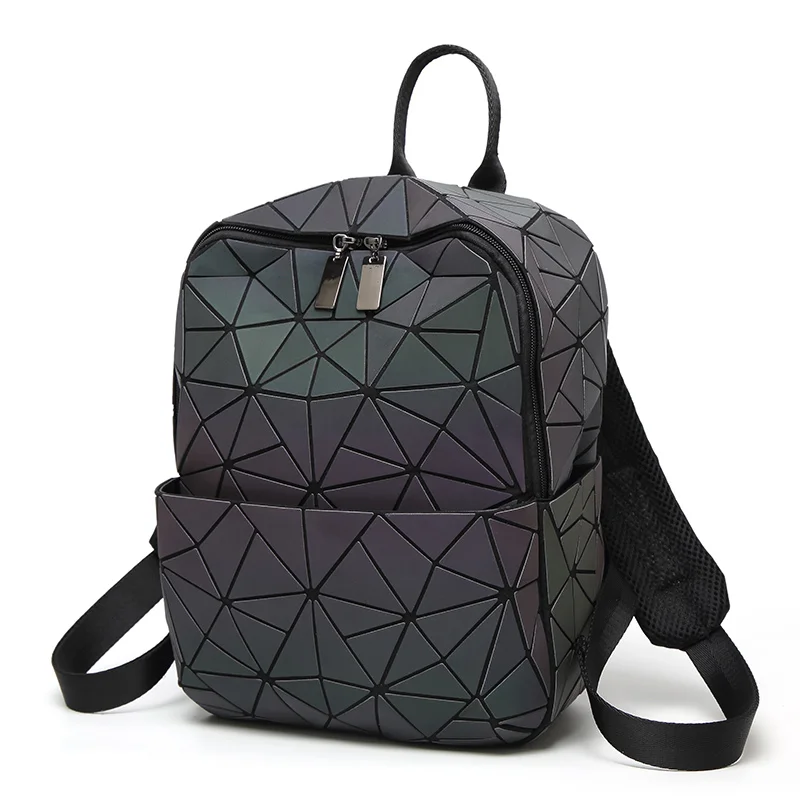 shiny Geometric bag Luminous Glitter Sequins Female Backpack Geometric Women School Backpack For Teenage mochila feminina 2024